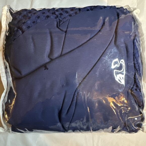 Waffle weave bedskirt MIYE 18 inch drop length King Navy Blue Machine Wash - Picture 2 of 3